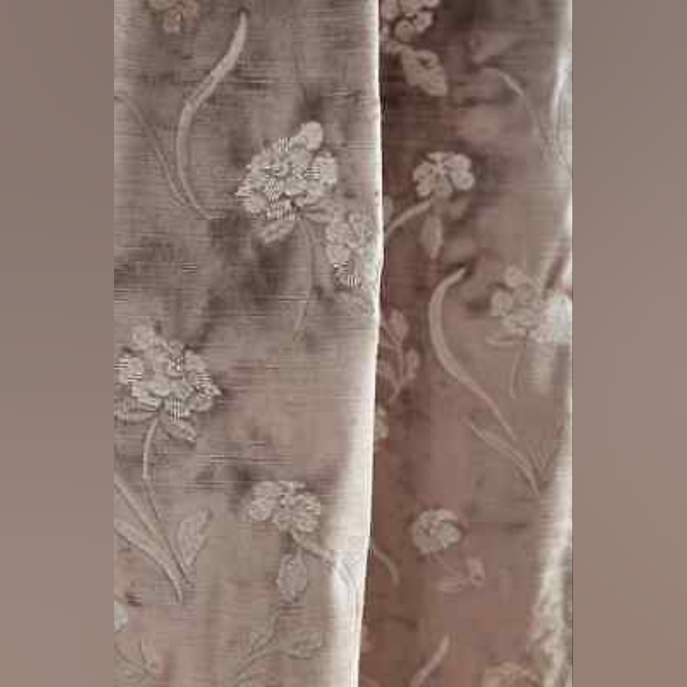 Anthropologie Floral Fields Slub Velvet Curtain Panel 96"L×50"W $148 ONE PANEL